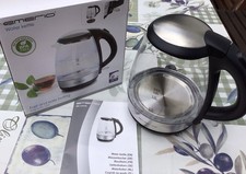 Emerio Glas-Wasserkocher 1,2 Liter – Edelstahl/Glas, kabellos, 360°-Basis