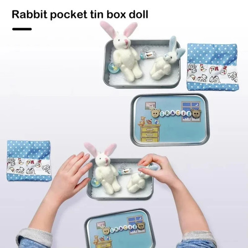 Mini plüsch hasen set - set, kinder