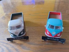 Cararama Modellauto VW T1 Pritsche / Pick up grün - blau 1:43 