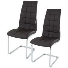 Freischwinger Esszimmerstuhl Küchenstuhl 2er Set Stuhl Schwingstuhl Stühle Braun