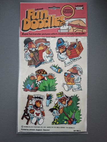 Letraset rubbelbilder wombles - letraset,