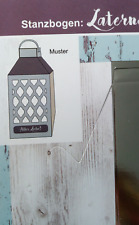 1 Stanzbogen + LATERNE +++ Design 3 + SILBER/ HOLZOPTIK +Ideen mit Herz + DIN A4