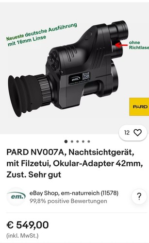 Pard nv007a nachtsichtgerät - nv007a,