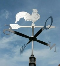 Windfahne / Wetterhahn mit Himmelsrichtungsanzeige aus Edelstahl inkl. Befestig.