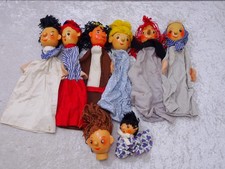 8 x DDR Design Sonneberger Handpuppe Kasperletheater mit Holzkopf - Vintage 