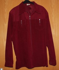 Damen Jacke Blazer Gr XXL  ca 48/50 bitte Maße beachten  Velouroptik weinrot