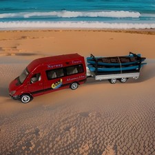 SIKU 2545 Mercedes Sprinter mit Kanu-Anhänger Norway Tours, Defekte/Fehlteile/o.