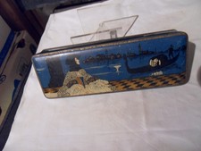 Blech Dose Jugendstil Gr. ca  27 x 10 x 5 cm Weißblech