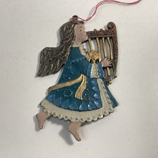 Zinnanhänger Engel mit Harfe
