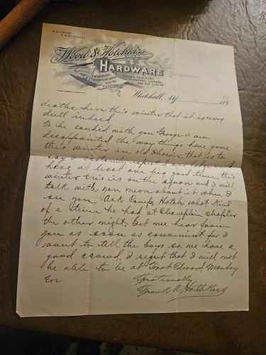 1890s masonic letter whitehall - 1890s,