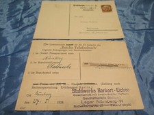 Bestell - Postkarten 1935 + 1938 , Telefonbuch / Bücher , Reklame  , N 105 k  AR