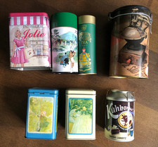 Alte Teedosen Kaffeedosen Keksdosen Blechdosen Pralinendosen Konvolut 7x Dosen