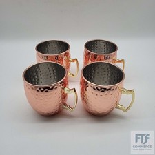 SUPERSUN Set 4er Moscow Mule Becher Gin Gläser für Spicy Ginger Beer, Kupferbech