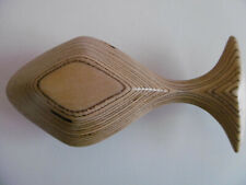 Holzfisch Sperrholz Holz Fisch Handarbeit Skulptur maritim Dekofigur Dekoobjekt 