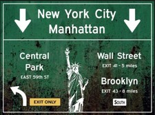 US Strassenschild New York Manhattan Central Park Brooklyn 58x43 cm Liberty NY