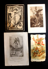 Lot 4 Bilder fromme heilige Karten Heiliger Michael Erzengel / Michael