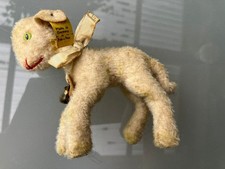 KLEINES ALTES STEIFF LAMM "LAMBY" 50er JAHRE 14CM LANG