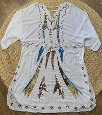 Strandkleid mit Pailletten XXL