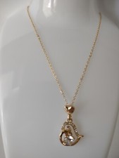 Heiße Liebes Herz Strass Kettenanhänger, Rosen-Goldkristall Halskette