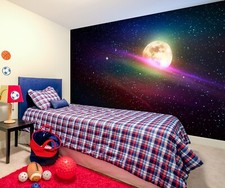 3D Sternenhimmel Mond Q9373 Tapete Wandgemälde Fototapete Selbstklebend Kay