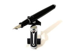 Aurora Talentum Füllfederhalter Feder B 14K 585 Gold Schwarz Verchromt um 1998