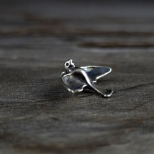 Anhänger Silber Sterling Vogel Friedenstaube 3D - zierlich & bezaubernd