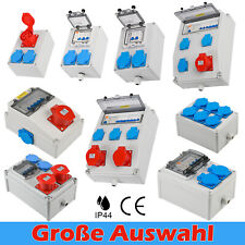 BAUSTROMVERTEILER WANDVERTEILER KOMPLETT VERDRAHTET 32A 16A 230V MIT CEE DOSE