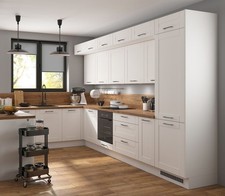 Beispiel Küche L-Form U-Form erweiterbar weiss matt Soft Close Neu