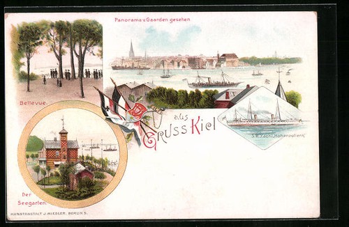 Lithographie kiel seegarten - lithographie,