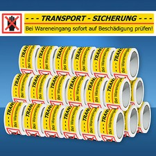 Transport-Sicherung Warn-Klebeband 36 Rollen, PP-Packband Paketband, 50 mm, gelb