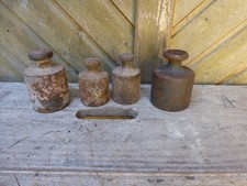 4 x alte antike Gewichte für Waage Dezimalwaage 2 x 2,0 + 2 x 1,0 Kg