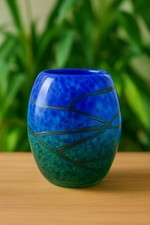 Vase Studioglas in Kobaltblau