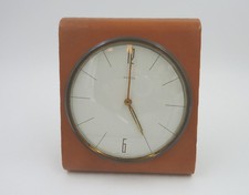 Elegante 50er Jahre Tischuhr Kienzle mechanisches 8 Tage Werk lederbezogen