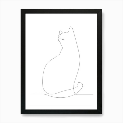 Katze silhouette kunstdruck - katze,