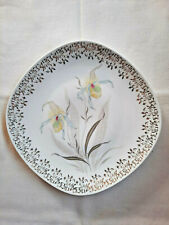 vintage Tortenplatte Kuchenteller Kunst Bavaria Gold 32cm