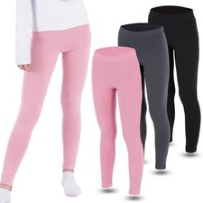 3 Mädchen Leggings Set lang Baumwolle blickdicht Freizeithose elastisch Hose