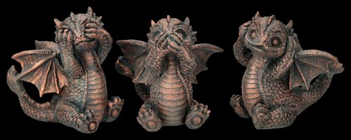 Drachen figuren bronzefarben - drachen,