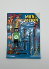 4 Stück Vintage „Man of Action“ Figurenset – OVP – Made in Hong Kong – selten