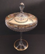 Schönes  Deckel - Pokalglas Gold- und Emailbemalung - Moser Karlsbad?