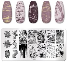 Marble Stamping Schablone PY-J34 Nailart Stempel Platte Nails UV Gel Nagellack 