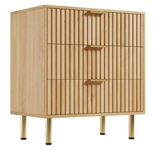 Kommode mit 3 Schubladen Sideboard Modern Anrichte Schubladenschrank Holz+metall