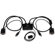 StarTech.com 2 Port VGA USB KVM Switch Kabel - VGA KVM Umschalter USB Powered mi