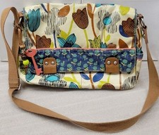 Fossil Key Per Canvas Umhängetasche Retro Print PVC - fantastischer Zustand - 