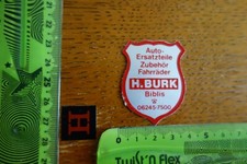 Alter Aufkleber Autohaus Werkstatt Stadt Fahrräder H. BURK Biblis
