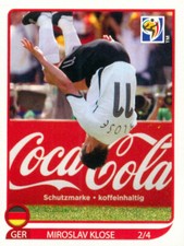 ®Panini WM 2010 - Sticker Nr. 2 von 4 Klose-Salto Coca Cola Torjubel