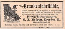 Krankenfahrstühle Reklame - Rollstuhl Dresden - 1897 - Histor. Werbung ~10x4cm