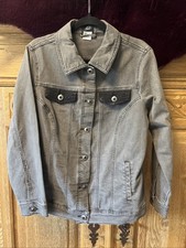 Jeans Jacke Gr.46 von Paola! Jeansjacke Grau mit Spitze Super Zustand + Strass