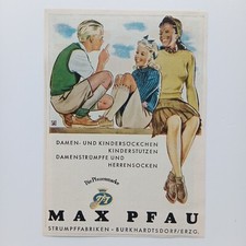 1943 Max Pfau Strumpffabriken Burkhardtsdorf Erzgebirge, Werbeanzeige, Reklame
