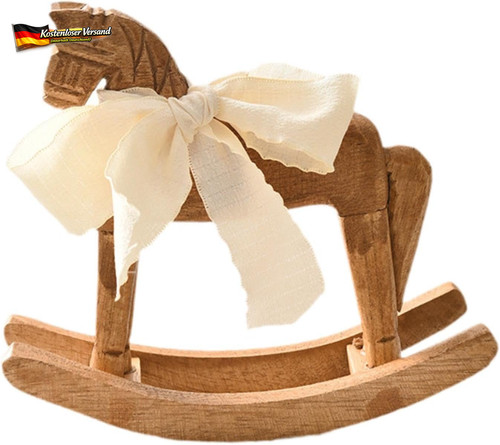 Holzschaukelpferd dekofigur - holzschaukelpferd,