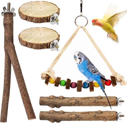Sitzstangen set naturholz - naturholz, 6